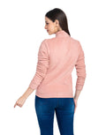 Moda Elementi Casual Pink Fleece Jacket for Women