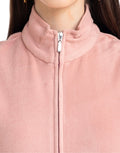 Moda Elementi Casual Pink Fleece Jacket for Women