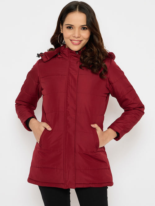 Moda Elementi Maroon Smart Jacket for Women