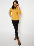 Moda Elementi Stylish Mustard Quilted Winter Jacket