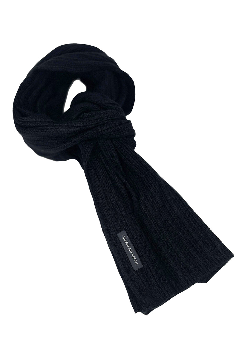 Moda Elementi Cozy & Chic Classic Black Woolen Unisex Scarf & Stole