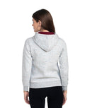 Moda Elementi  Women’s Grey Melange Hooded Sweatshirt