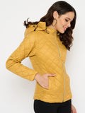 Moda Elementi Stylish Mustard Quilted Winter Jacket