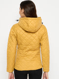 Moda Elementi Stylish Mustard Quilted Winter Jacket