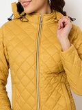 Moda Elementi Stylish Mustard Quilted Winter Jacket