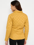 Moda Elementi Stylish Mustard Quilted Winter Jacket