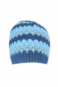 Moda Elementi Knitted Zigzag Beanie - Navy Multi-Tone