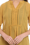 Moda Elementi Women’s Mustard 3/4 Sleeve Long Top