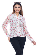 Moda Elementi Women’s White and Rose Pink Top