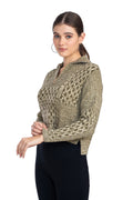 Moda Elementi Stylish Knitwear Look: Olive Textured Sweater