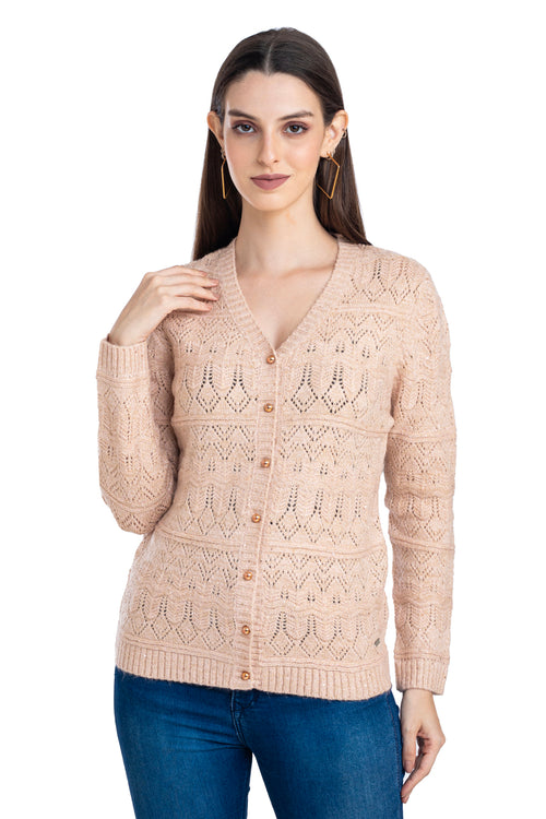 Moda Elementi Women's Pastel Peach Sweater