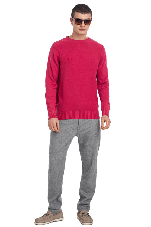 Axmann Men's Sweater - Fushia Melange Color: Classic Versatility