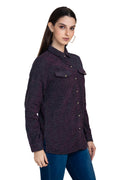 Moda Elementi Women's Plaid Button-Up Stylish Shirt