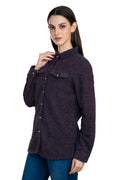 Moda Elementi Women's Plaid Button-Up Stylish Shirt