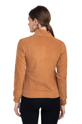 Moda Elementi Biscuit-Toned Casual Fleece Jacket for Women