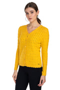 Moda Elementi Women's Shimmering Gold Sweater