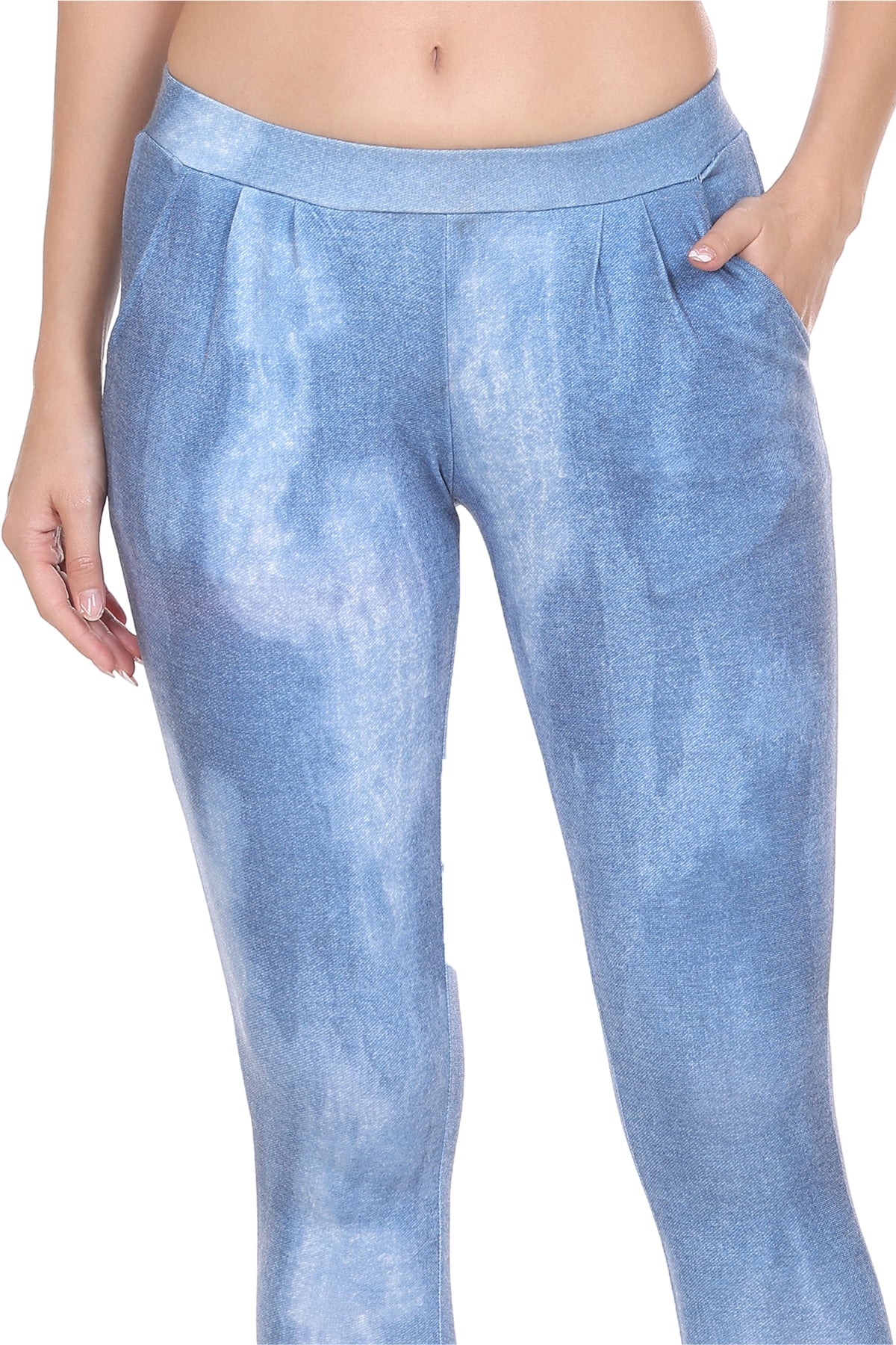 Women Skinny Leggings Denim Look Jeans Jeggings Stretchy High Waist push up  Pant | eBay