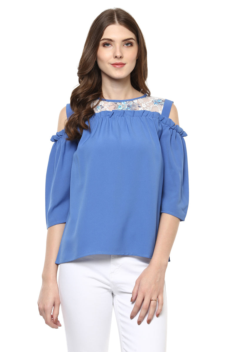 Moist Cradle Cold Shoulder Top