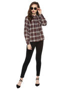 Meow Embroidered Checkered Winter Shirt - MODA ELEMENTI